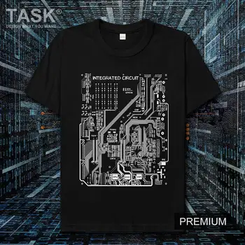 Fizikos elektroninių integrinių grandynų kūrybos spausdinimas trumparankoviai marškinėliai, vyriški drabužiai vasaros medvilnės gatvės T-shirt vyrai