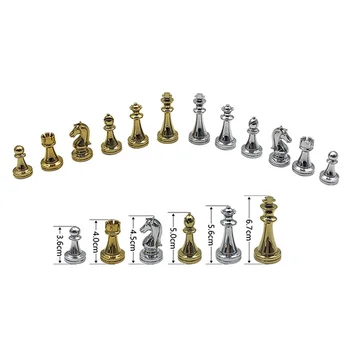 Easytoday Metalo, Blizgus Aukso ir Sidabro Šachmatų Kietų Medinių Lankstymo Šachmatų Lenta Aukštos kokybės Profesionali Šachmatų Žaidimų Rinkinys