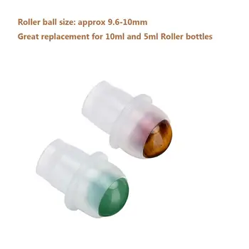 Natūralus Akmuo Jade Roller Butelį Plastiko, Medienos Grūdų Dangčio Daugkartiniai eterinio Aliejaus Buteliukas 10ml 10vnt P230
