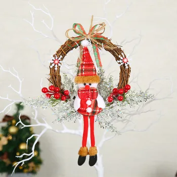Kalėdų Vainikas Durų Parduotuvės Lango Kabo Kalėdų Medžio Apdaila Dovanos Vynuogių Žiedas PVC 30cm Modeliavimas Vainikas
