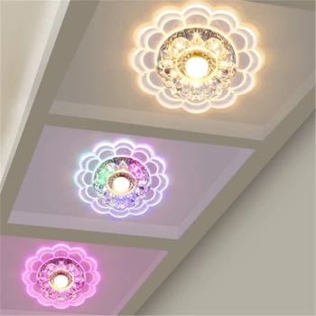 3W 5W Modernios LED Krištolo Šviesa Apskrito Mini žemyn šviesos Lempos Luminarias Rotonda Šviesos Praėjimo Koridorius Virtuvė