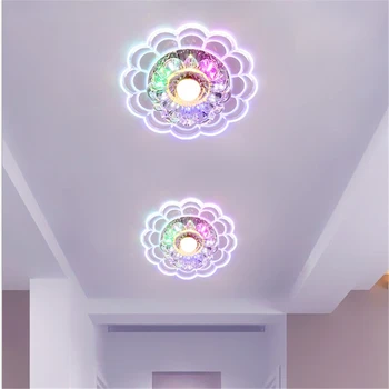 3W 5W Modernios LED Krištolo Šviesa Apskrito Mini žemyn šviesos Lempos Luminarias Rotonda Šviesos Praėjimo Koridorius Virtuvė