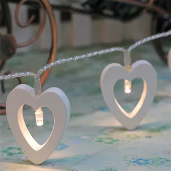 10 LED Medienos Širdies Šviesos String Kalėdų Dekoracijas Namų Vestuvių Dekoravimas Žibintai Gimtadienio Dekoracijos Vaikams Boda.