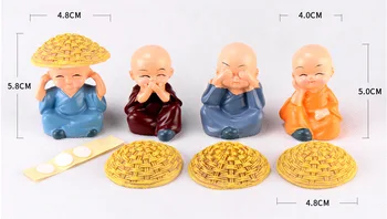 4PCS Kinijos Gongfu Vienuolis Statulėlės Dervos Kung Fu Shaolin Vienuoliai Budistų Statula Paveikslas Home Office Automobilių Lėlės Dekoras
