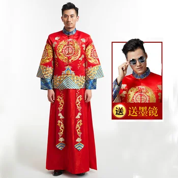 Vyriški Drabužiai 2019 Naujas Kinijos Vestuvių Vyrų Drabužiai Jaunikis Kinijos Drabužių Vyrams Kinų Tradicinio Siuvinėjimo, Drabužių