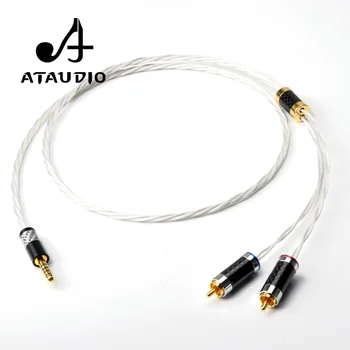 ATAUDIO Sidabro HIFI 4.4 mm 2 RCA Audio Kabelis Sony WM1A/1Z PHA-1A/2A Z1R 4.4 mm dual rca Atnaujinti Kabelis
