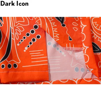 Tamsiai Oranžinė Piktograma Bandana Havajų Marškinėliai Vyrams, Moterims 2020 Metų Vasaros Derliaus vyriški Marškiniai Gatvės Mados Marškinėliai Vyrams