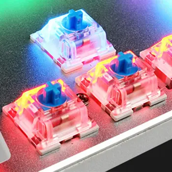Mechaninė Žaidimų Klaviatūra LED Apšvietimu 104/87 Klavišus Anti-Šešėlius Juoda Raudona Mėlyna Jungikliai PC Nešiojamas kompiuteris
