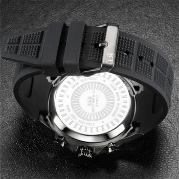 Aukštos kokybės Vyrai Gumos dirželis Plaukti Laikrodžiai LED Skaitmeninio Signalo Kvarco Žiūrėti Karinės Vandeniui 50M Dvigubas Ekranas Laikrodis NAUJAS