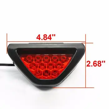 Universalus LED stabdžių žibintas F1 Stiliaus 12 LED Raudonos spalvos Galiniai Trečiasis Stabdžių Sustabdyti Saugos Lempos Šviesos Automobilį
