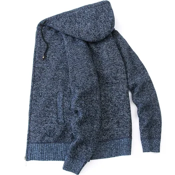 Vyrų megztinis rudenį ir žiemą šiltas megztas megztinis kailis cardigan striukė vyrų drabužiai atsitiktinis megztinis plius aksomo sustorėjimas