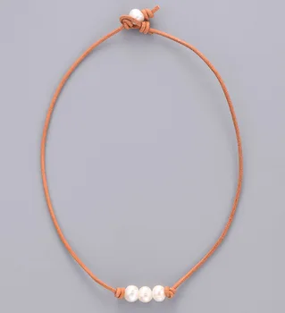 Išskirtinis Gėlavandenių Perlų, Natūralių Odos Choker Karoliai Moterų Vestuvių Karoliai Dovana Natūralių Perlų Papuošalai Dropshipping