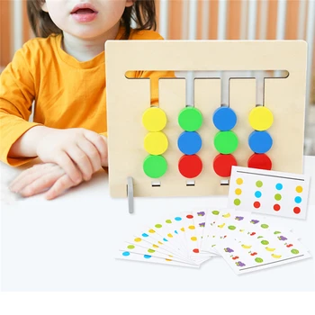 Naujas Stilius Keturių spalvų/vaisių Atitikimo Žaidimas Montessori Mediniai Žaislai Logika dvipusis vaikų Švietimo Žaislai, Dovanos