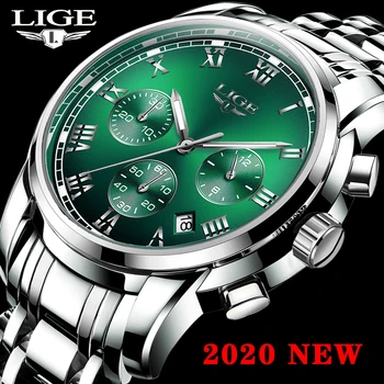 2020 Naujas LIGE Viršuje Prabangos Prekės ženklo Vyrai Laikrodžiai Vandeniui Data, Laikrodis Vyrų Sporto laikrodis Vyrams Kvarco Riešo Žiūrėti+Box Relogio Masculino