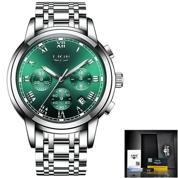 2020 Naujas LIGE Viršuje Prabangos Prekės ženklo Vyrai Laikrodžiai Vandeniui Data, Laikrodis Vyrų Sporto laikrodis Vyrams Kvarco Riešo Žiūrėti+Box Relogio Masculino