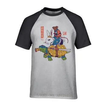 Kame, Usagi, ir Ratto Ninjas Balta vėžlys Vyrų T-Shirt Apvalus Kaklas Medvilnės Juokinga Viršūnes Spausdintos Grafikos homme Marškinėliai
