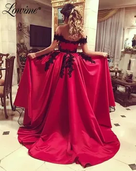 Juoda Aplikacijos Vestuvės Dress Chalatas De Soiree 2021 Užsakymą Arabų Oficialų Vakare Gown Linijos, Ilgai Prom Dresses Vestidos