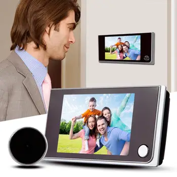 3.5 colių LCD Spalvotas Ekranas Skaitmeninis Doorbell 120 Laipsnių Durys Akių Skambinti Elektroninės Durų Akutė Kamera Viewer Lauko Durų Varpelis