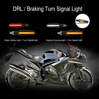 Motociklo Posūkio Signalai, Uodegos Šviesos diodų (LED) Tekančio Vandens Mirksi Indikatorių Stabdymo/Važiavimo Šviesos DRL Flasher Lempų Honda