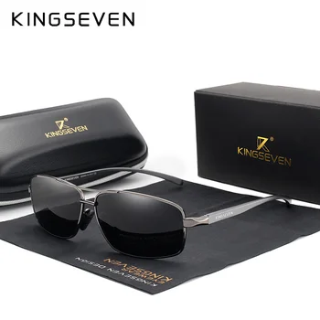 KINGSEVEN Vintage Retro Markės Dizaineris Vyrų Poliarizuoti Akiniai nuo saulės Aikštėje Klasikinis Vyrų Atspalvių Saulės akiniai UV400 N7088