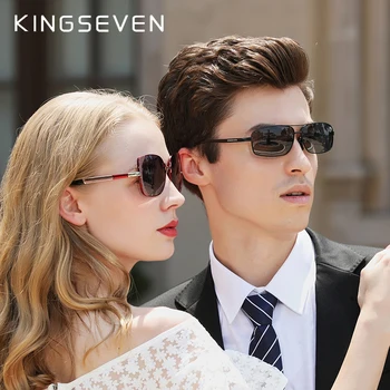 KINGSEVEN Vintage Retro Markės Dizaineris Vyrų Poliarizuoti Akiniai nuo saulės Aikštėje Klasikinis Vyrų Atspalvių Saulės akiniai UV400 N7088