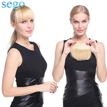 SEGO 23G Tiesiai 2 Įrašai 3D Kirpčiukai Žmogaus Plaukų Pratęsti Ne Remy Bukas Bang 15*15cm Brazilijos Plaukų Blonde Spalva Priekinės Briaunos