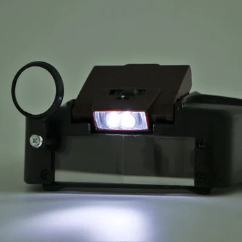 Naujas 10X Lankelis Didinamojo stiklo Akiniai, Šalmas Stiliaus Loupe Objektyvas LED Žibintai Loupe Mikroskopu Remontas Žiūrėti Papuošalai Skaityti