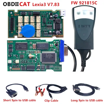 OBDIICAT Lexia3 V7.83 Firmware 921815C Lexia 3 PP2000 Automobilių Scanner Diagnostikos Įrankis, Su Aukštos Kokybės Aukso PCB Diagbox