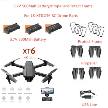 3.7 V 500MAH Įkrauti Akumuliatorių Baldes Sraigto USB Linija LS-XT6 XT6 Drone XT6 Pagrindines Mentes XT-6 XT RC Drone Priedai, Baterijos