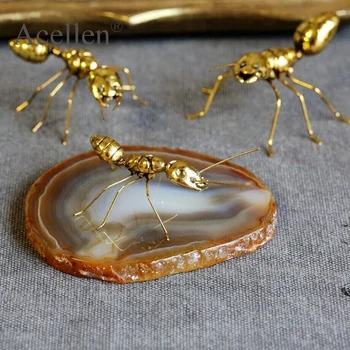 Rankų darbo vario, aukso ant drugelis vabalas žiogas miniatiūrinės figūrėlės Namų dekoro šiuolaikinio Meno Amatų Namų Puošybai accessories