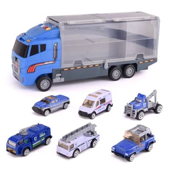 Didelis Sunkvežimis Žaislas 6PCS Mini Lydinio Diecast Automobilio Modelis 1:64 Skalę, Žaislai, Transporto priemonės, Vežėjas Sunkvežimių Inžinerijos Automobilio Žaislai Vaikams Berniukams