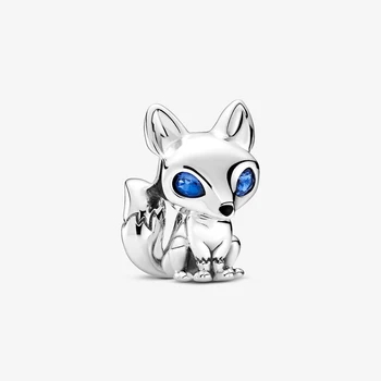 2020 M. Rudenį Naujų Atvykimo Mielas Blue Eyed Fox Žavesio Karoliukai Tinka Originalus Pandora Žavesio Apyrankės Papuošalai Dovana