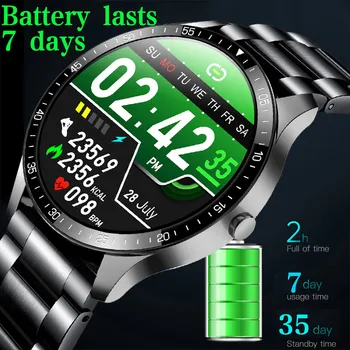 LIGE Naujų Plieno diržas Smart watch Vyrų smartwatch vandeniui 1.3 Pilnas touch screen Sporto Smart watch širdies ritmo Fitness tracker