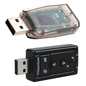 1 Vnt Akimirksniu Išorės 5.1 USB 3D o Garso Kortelės Adapteris KOMPIUTERYJE Sąsiuvinis Laptopcreates a Miniphone & 1 Vnt Garsas Automobilio