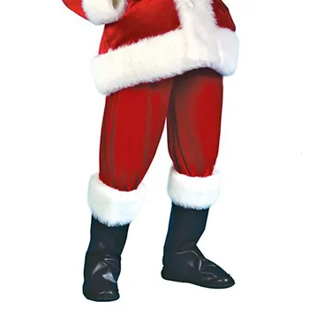 Kalėdų Senelio Kostiumas Suaugusiųjų Aksominė Oda Santa Claus Drabužių Rinkinį, Paltai, Kelnes Bžūp Pirštinės Diržų, Batų Apima Barzda