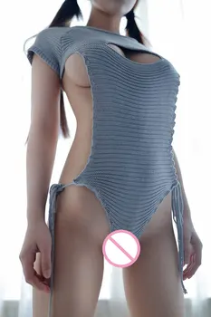 Sexy Moteris Cosplay Backless Virgin Killer Megztinis Bodysuit Tvarstis Tuščiaviduriai Japanes Megztiniai Ir Puloveriai FX38