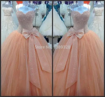 Prabanga Quinceanera Suknelės 2019 Brangioji Organza Lankas Varčias, Grindų Ilgio Suknelės 15 Metų, Pagal Užsakymą Pagaminti