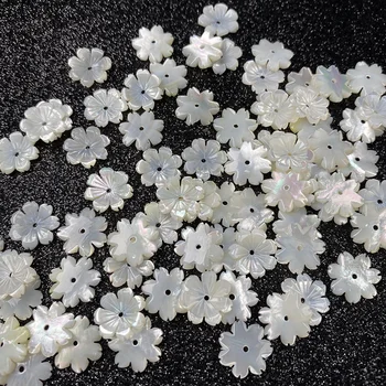 5vnt Carven White Shell Gėlių Grynos Natūralios Medžiagos Žiedlapių 3D Gėlių Karoliukų, Rankų darbo Karoliai 