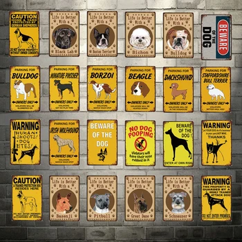 Dėmesio Šunų Gyvenime Yra Geriau su Buldogas Saugokitės Šunų Metalo Pasirašyti Alavo Plakatas Namų Dekoro Juosta Sienos Meno Tapybos 20*30 Cm Dydžio