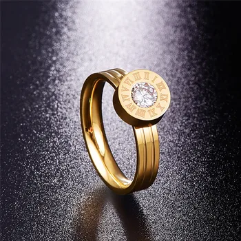 Martick Europos Stiliaus Žiedai Su Putojančio Kubinių 4mm Pločio Romėniškais Skaitmenimis Žiedai Moterims Dydis 6-11 R11
