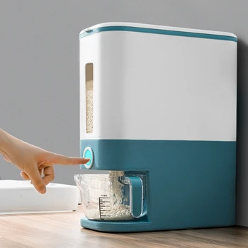 Automatinis Plastikinių Grūdų Balionėlis talpinimo Matavimo Puodelis Virtuvės Maisto Bakas Ryžių Indą Organizatorius Grūdų Saugojimo A-ABUX