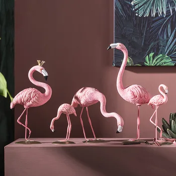 Šviesos Prabanga Aukso Flamingo Dervos Amatų, Apdailos Figūrėlės Namų Dekoro Kambarį Ornamentu Vestuvių Prop Darbastalio Ekrano Dovana