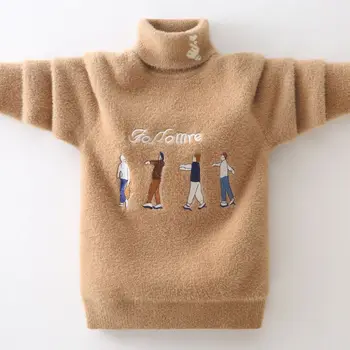 žiemos Berniukai Megztinis Išlaikyti šiltas Medvilnės drabužius vaikų Megztinis Golfo megztinis Džemperis Vaikams drabužių Berniukų drabužiai