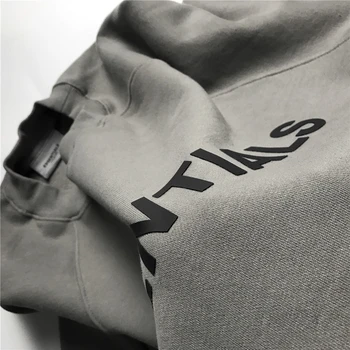 Aukštos Kokybės Žiemos Kanye West Negabaritinių Sunkiasvorių Fleece Series Atspindintis Logotipas Crewneck Raglan Puloveris Streetwear