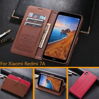 Prabanga Piniginės Atveju Xiaomi Redmi 7A Knygos Flip Cover PU Odos Stovėti Telefono Krepšiai, Dėklai Xiaomi Redmi 7A