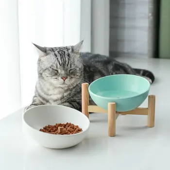 Kačių maisto dubenėlį,Keramikos katės dubenėlį, šuns dubenėlyje, apsaugos gimdos kaklelio įstrižai burną, katė vandens rezervuarą