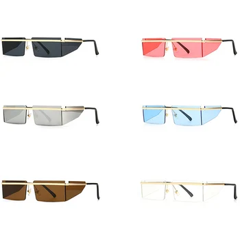 Peekaboo rudos spalvos stačiakampio formos akiniai nuo saulės vyrams šoninis skydas aukso taškus aikštės saulės akiniai moterims metalo vėjo karšto pardavimo