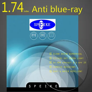 SPEIKE AUKŠTOS KOKYBĖS LĘŠIAI 1.74 J. Kovos su blue-Ray lęšiai hyperopic trumparegystė UV apsaugoti atsparus įbrėžimams, dervos asferiniai lęšiai