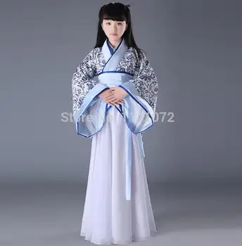 Aukštos Kokybės Kinijos Vaiko Kostiumas Hanfu Drabužius, Mėlynos ir Baltos Vaikų Drabužius Tang Dinastijos Kostiumai Vaikams Senovės Drabužiai
