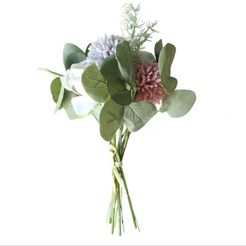 1 pluoštas Kamuolys Chrizantemų bijūnų puokštė dirbtinės gėlės, namų puošimas, vestuvių papuošimas 